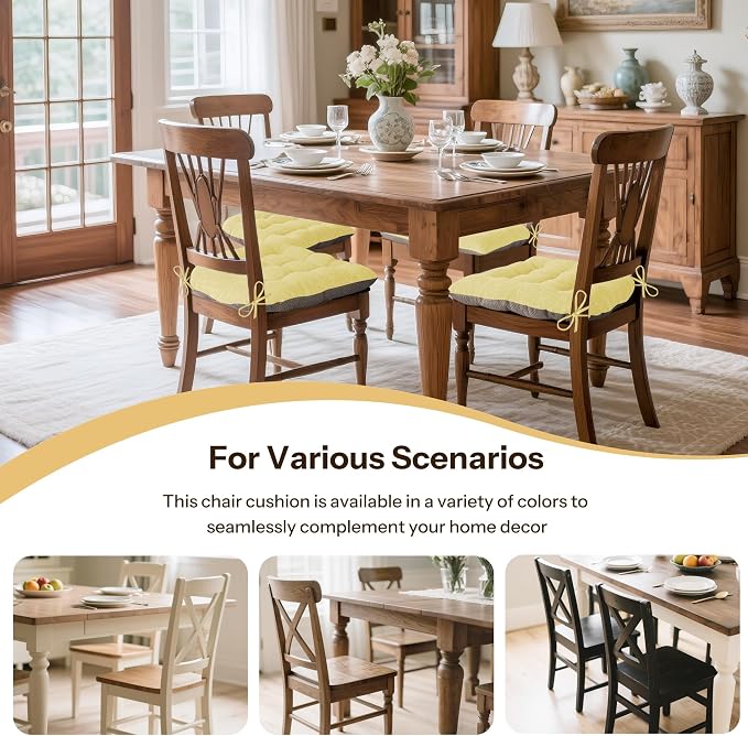 Non Slip Chair Cushions for Dining Chairs Set of 4 Kitchen Chair Cushions - Image 5