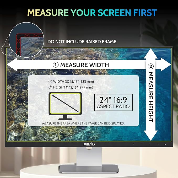 Peslv 24 Inch Privacy Screen for Computer Monitor 16:9 Aspect Ratio, Eye - Image 2