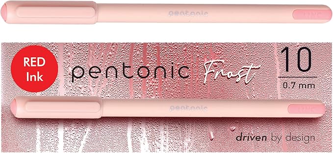 Pentonic Ballpoint Pens, Frosted Pale Pink Barrel by PENTONIC