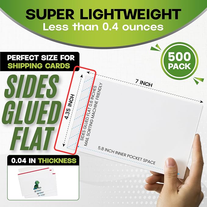 500 Pack Shell Mailer Trading Card Envelopes by Hobby Armor, Perfect Sized - Image 2