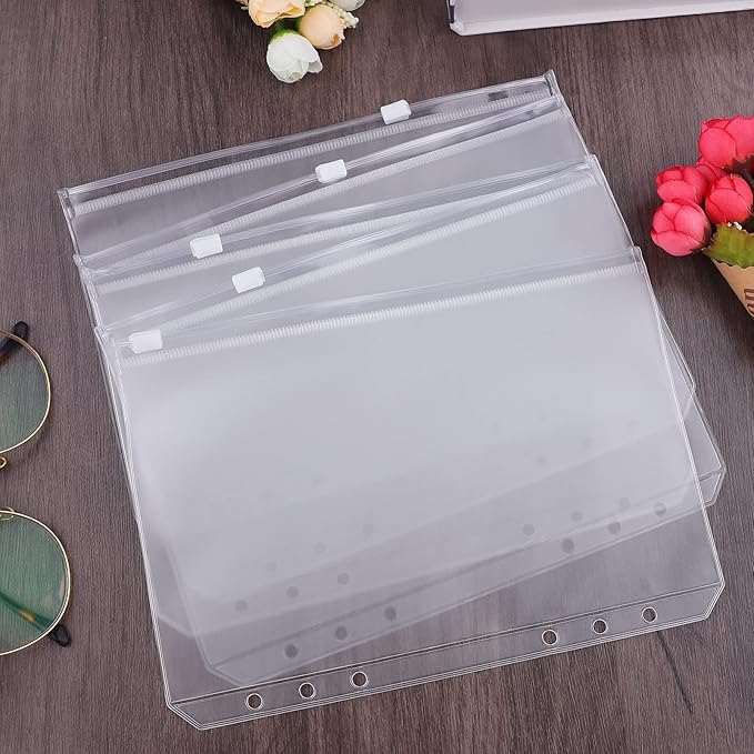 Antner 12PCS A5 Binder Pockets 6 Holes Budget Cash Envelopes - Image 7