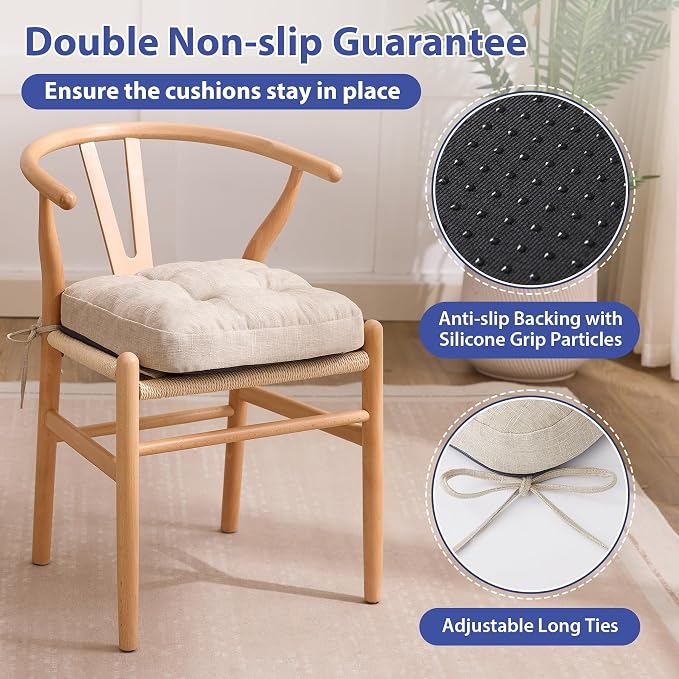 IASEAHK Chair Cushions, Memory Foam Dining Chair Cushions, Tufted Indoor Chair - Image 4