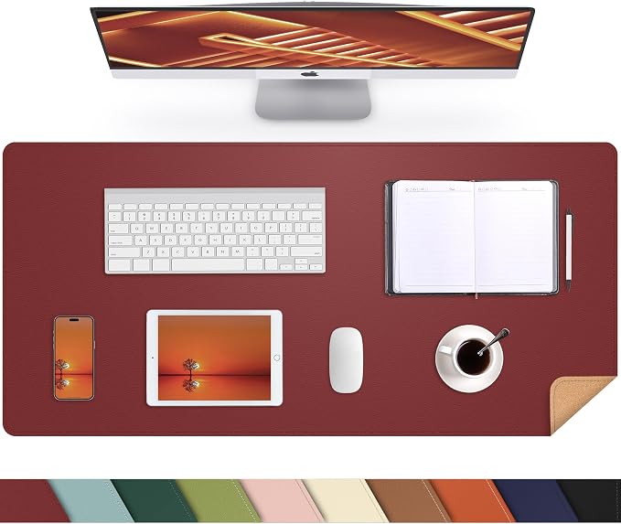 AFIING Cork Desk Mat, 31.5" x 17", Leather Desk pad | Dual-Sided Cork & PU by AFIING