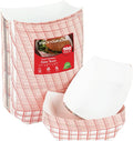 Small Paper Food Boats 1 Lb Disposable Red & White Checkered Trays, Eco by StockYourHome