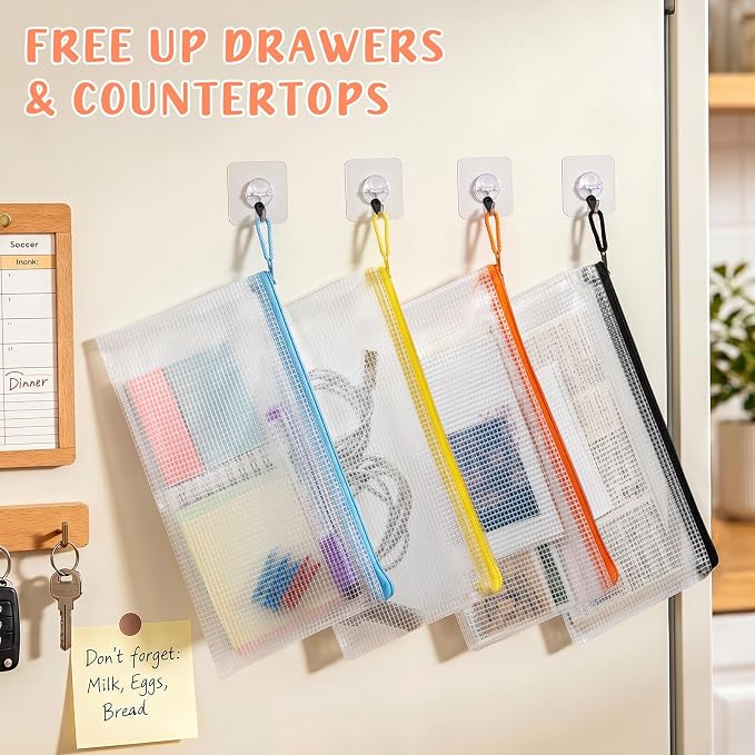 Smarpau 24 Pack Pencil Pouches, A6 Waterproof PVC Pencil Bags, 12 Colors Mesh - Image 4