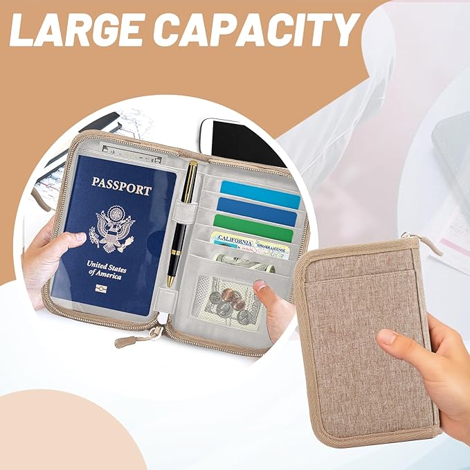 Passport Holder for Travel Essentials, RFID Blocking Protector Passport Wallets - Image 5