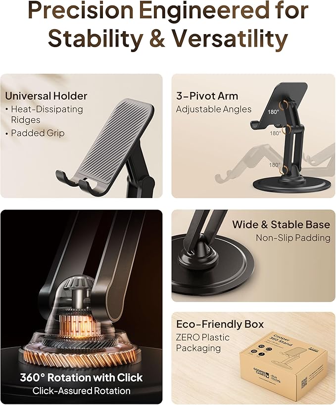 COOPER 360° Stand, Rotating Cell Phone Stand - Image 2