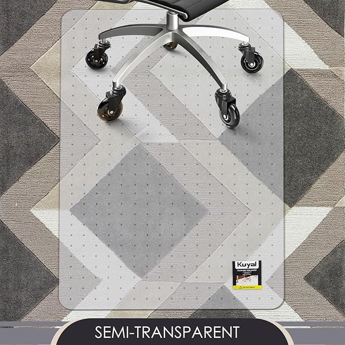 Kuyal Office Chair Mat for Carpet, 32x48 Clear Heavy Duty Computer Chair Mat - Image 6