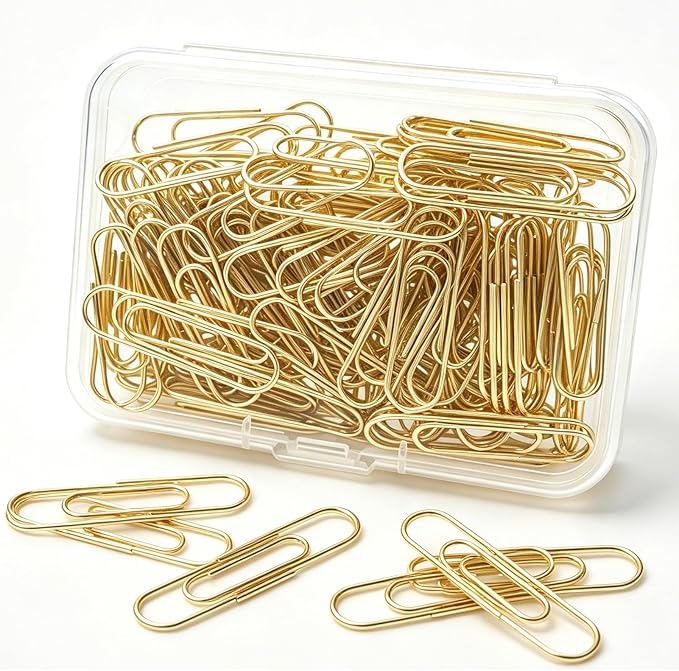 Gold Paper Clips, 1.1 Inch Small Paperclips, Office Supplies by HCwelli