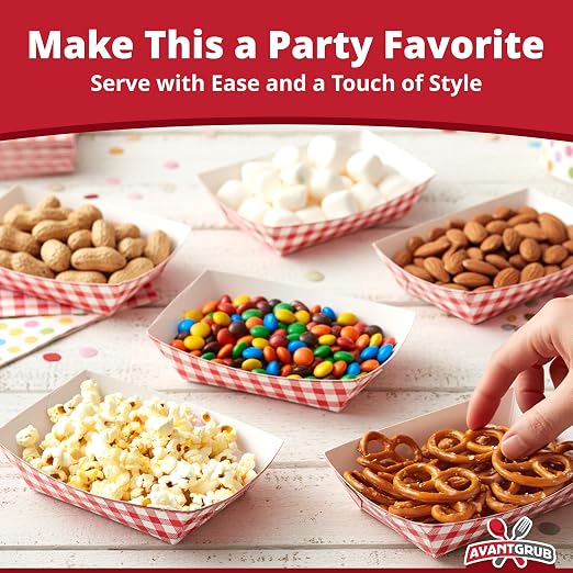 Heavy Duty, Greaseproof .5 Lb Paper Food Trays 200 Pk. Recyclable, Coated Mini - Image 3