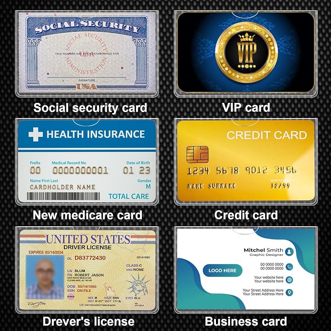 10 Pack Social Security Card Protector Medicare New Credit Card Holder - Image 6