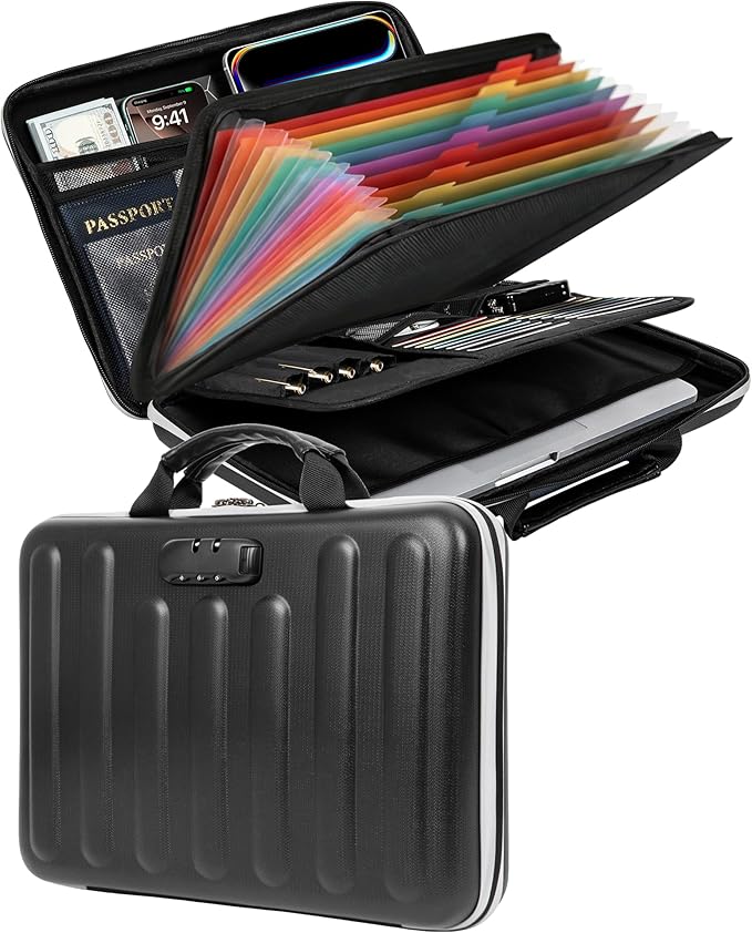 DOZAWA Fireproof Document Box, Hard Case Document Organizer by DOZAWA