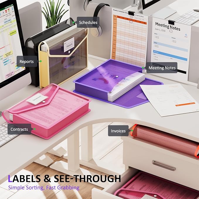 ThinkTex Plastic Expanding File Folder, Transparent Envelopes - Image 4
