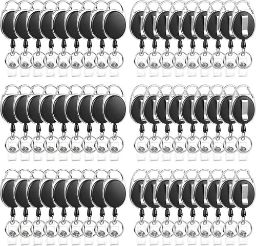 120 Pack Badge Reels Retractable ID Badge Holder by BESARME