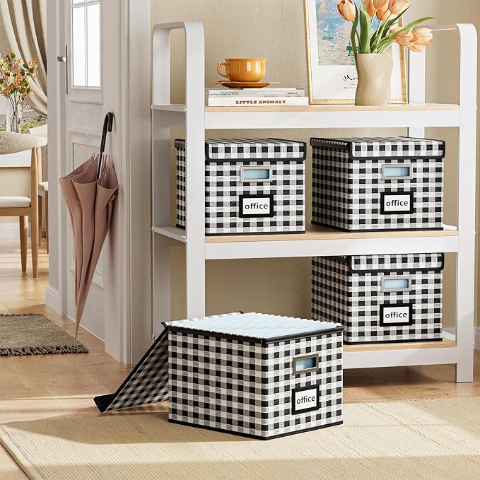 Decorative Collapsible File Storage Organizer Boxes - Image 2