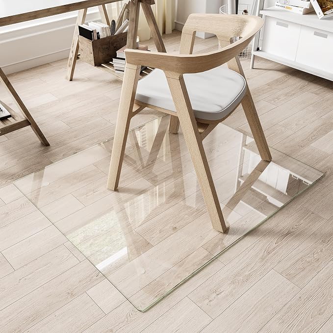 Koonmi Glass Chair Mat for Carpet, Tempered Glass Chair Mat - Image 8