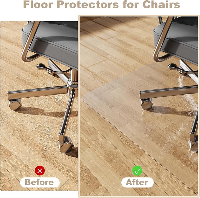 60"x75" Computer Chair Mat for Hardwood, PVC Office Mat for Hardwood Floor - Image 3