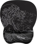MROCO Ergonomic Mouse Pad with Gel Wrist Rest, 9.4 x 8.1 in, Kanagawa Wave | by MROCO