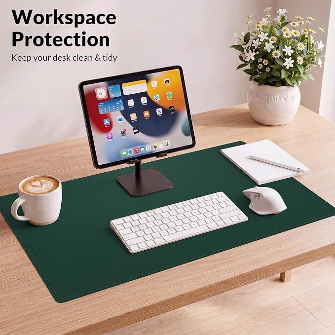 AFIING Cork Desk Mat, Dark Green, 35.4" x 17", Desk pad Protector | Dual-Sided - Image 8