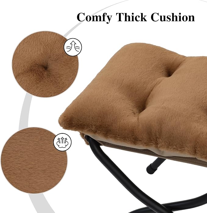 15" Folding Ottoman, Foldable Footrest Stool, Portable Small Foot Stool - Image 5