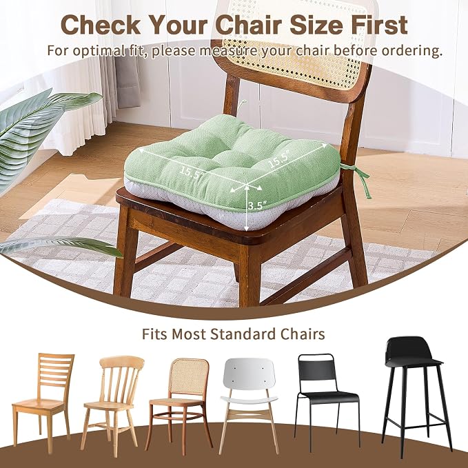 BETU Chair Cushions for Dining Chairs Set of 6, 3.5" Thick Kitchen Table Chair - Image 4