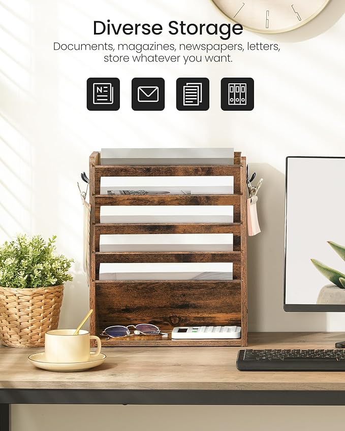 CHOEZON Wall File Organizer, 6-Tier Vertical Mount Hanging Holder - Image 3
