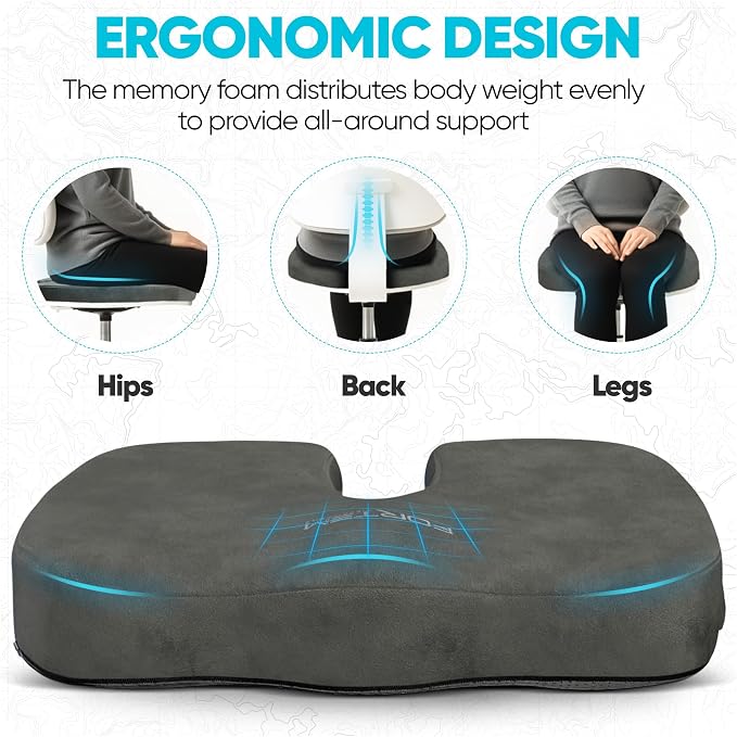FORTEM Seat Cushion, Office Chair Cushion, Memory Foam Car Seat Cushions - Image 7