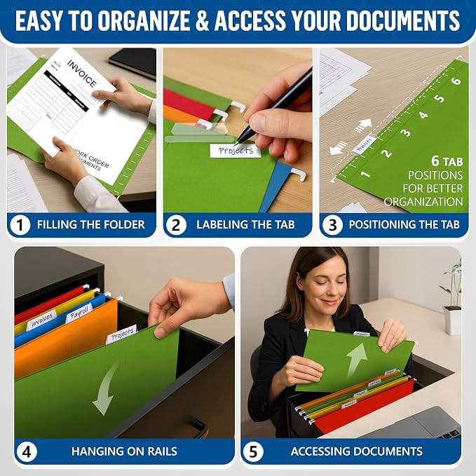 30 Pack Hanging File Folders Legal Size 8.5x14 - Image 4