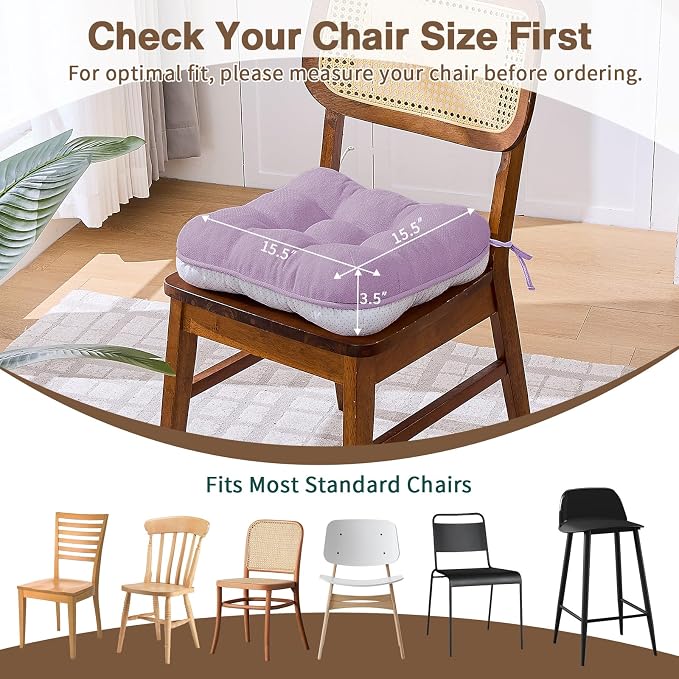 BETU Chair Cushions for Dining Chairs Set of 6, 3.5" Thick Kitchen Table Chair - Image 4