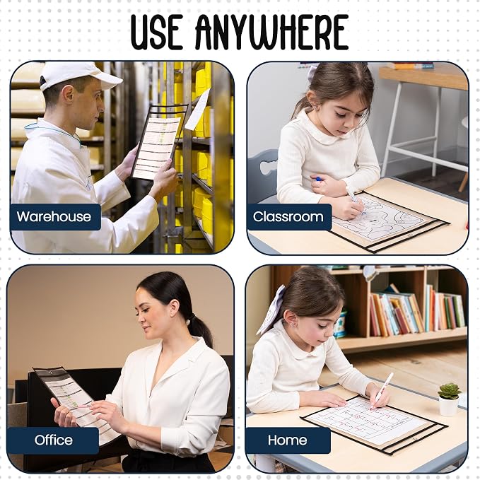 Essex Wares - 30 Pack, Dry Erase Pocket Document Protectors, Water-Resistant & - Image 5