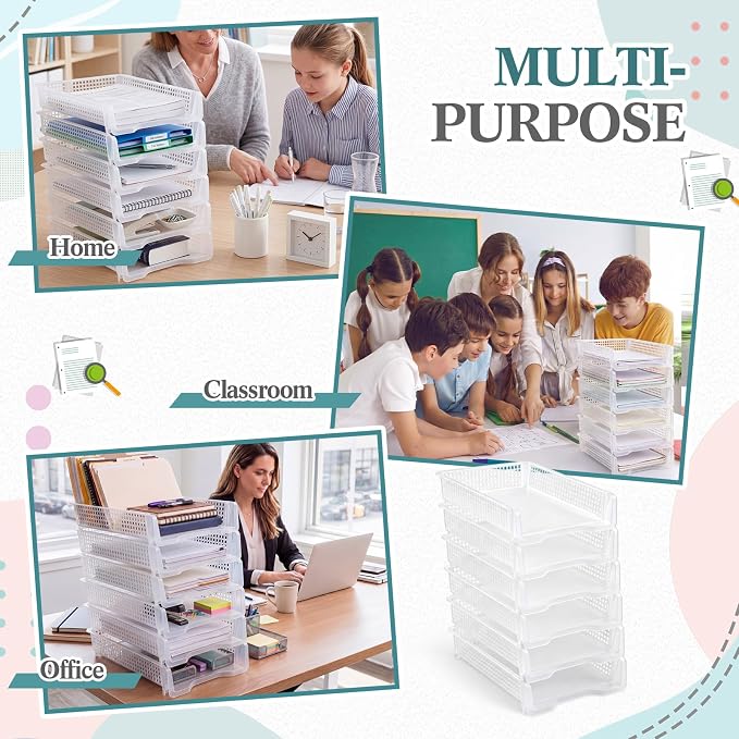 Geetery Set of 12 Turn in Trays Classroom Plastic Trays - Image 5