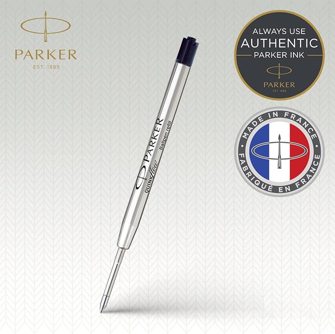 PARKER QUINKflow Ballpoint Pen Ink Refill, Medium Tip, 2 Pack - Image 2