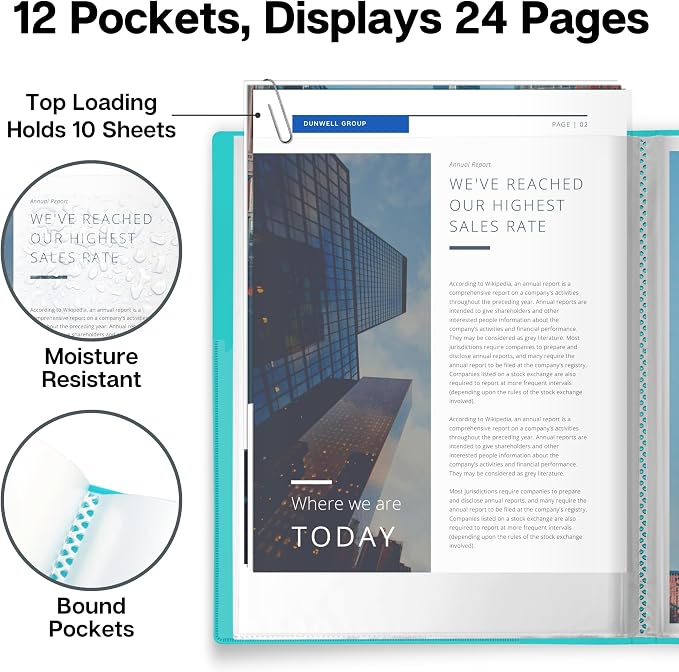 Dunwell 12-Pocket Presentation Binder - Image 4