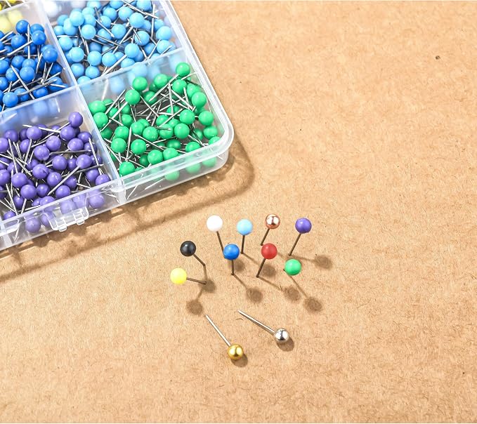 300 PCS Push Pins Map Tacks, 10 Assorted Colors in Reconfigurable Containers - Image 2