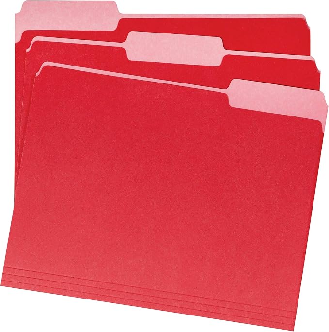 Amazon Basics File Folders, Letter Size, 1/3 Cut Tab - Image 2