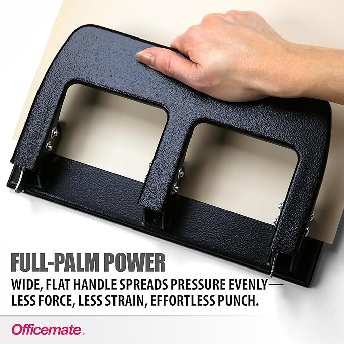 Officemate 3-Hole Punch, Medium Duty, 30-Sheet Capacity, Ergonomic Handles - Image 3