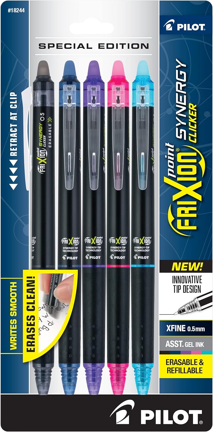 Pilot FriXion Synergy Clicker Erasable, Refillable, Retractable Gel Ink Pens by PilotCorporationofAmerica
