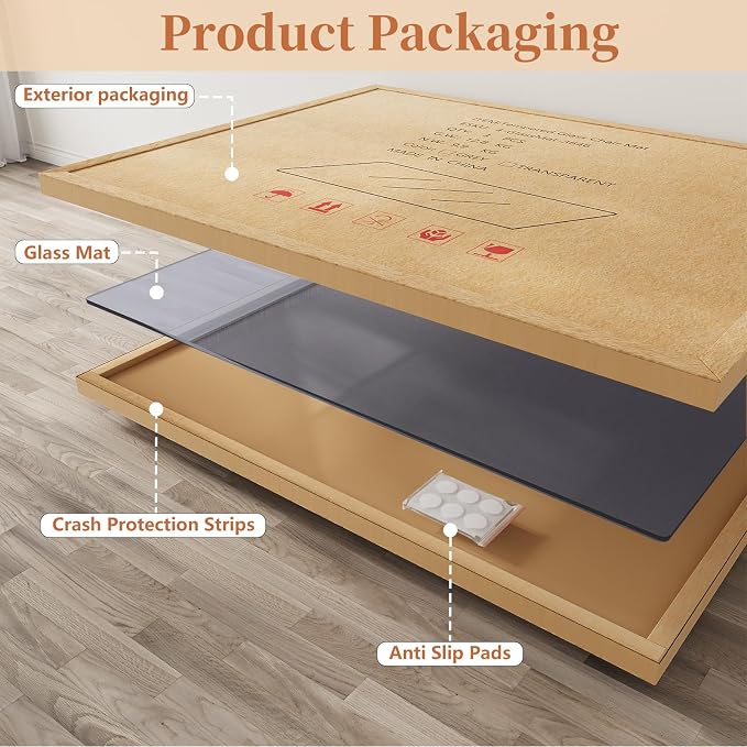 Tempered Glass Chair Mat for Carpet，30"x55" Office Mats for Rolling Chairs - Image 9