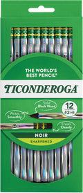 Ticonderoga Noir Black Wood-Cased #2 Pencils, Holographic Design by Ticonderoga