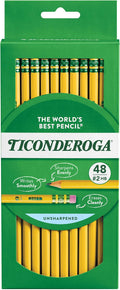 TICONDEROGA Wood-Cased Pencils, Unsharpened, 2 HB Soft, 24 Packs, 1152 Total by Ticonderoga