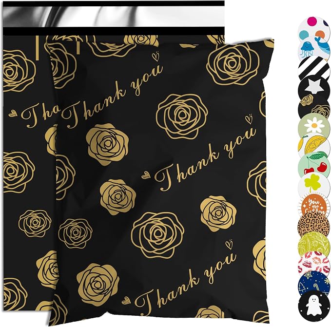 Thank You Poly Mailer 10x13 Inch 100 Pcs, Waterproof and Tear-Resistant by JOWLROEL