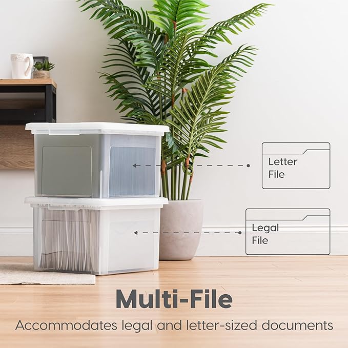 IRIS USA File Box, Plastic File Organizer - Image 3