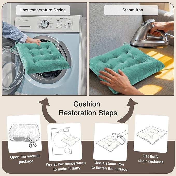 OVOV 4 Pack Chair Cushions for Dining Chairs Soft Seat Cushions for Kitchen - Image 7