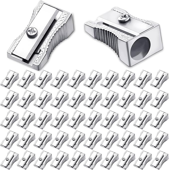 Fumete 96 Pcs Metal Mini Pencil Sharpeners Bulk Handheld Metal Pencil by Fumete