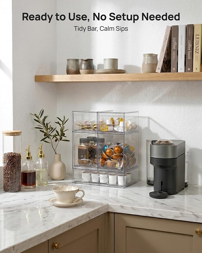 Vtopmart Stackable Storage Drawers Set of 5, Beauty Supplies Storage, Pantry - Image 2