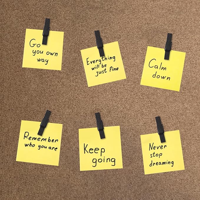 Black Push Pins, Spring-Loaded Wooden Clips | Damage-Free Cork Board Tacks - Image 5
