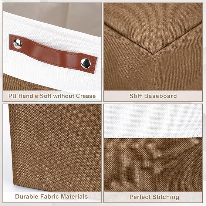 Bagnizer Collapsible Fabric Storage Cubes 11x11 Cube Storage Bins, 4 Pack - Image 6