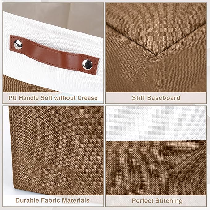 Bagnizer 13x13 Cube Storage Bins, Collapsible Fabric Storage Box, 4 Pack Closet - Image 6