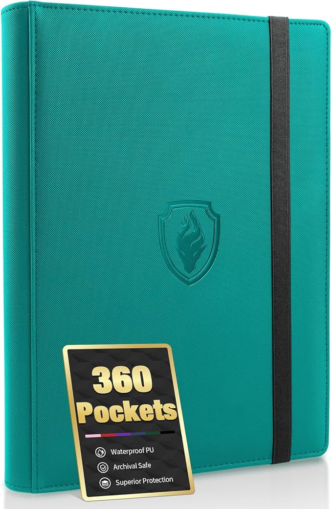 Premium 9 Pocket Card Binder for 360 Cards, Fabmaker PU Cover Trading Card by Fabmaker