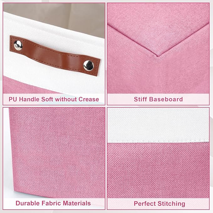 Bagnizer 13x13 Cube Storage Bins, Collapsible Fabric Storage Box, 4 Pack Closet - Image 5